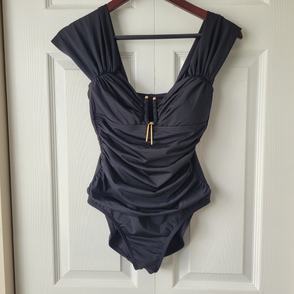 Kenneth Cole New York Charcoal Swimsuit Beach Sexy Resortwear